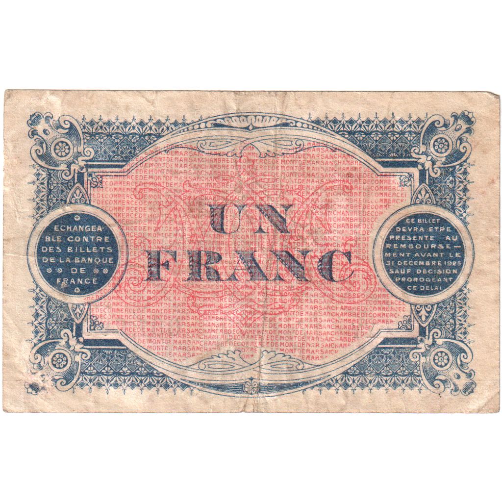 Francia, Mont-de-Marsan, 1 Franc, 1922-03-16, MB+, Pirot:82-35
