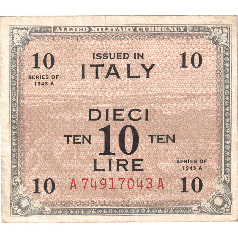 Italien, 10 Lire, Undated (1943), S+