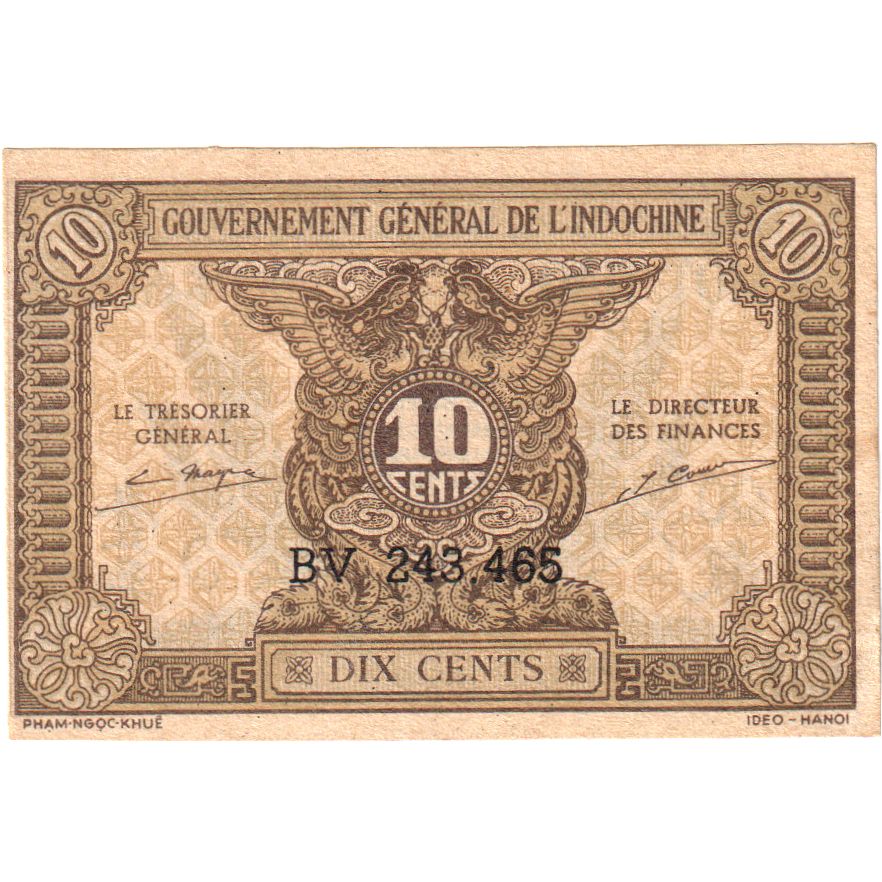 Indochina, 10 Cents, EF(40-45)