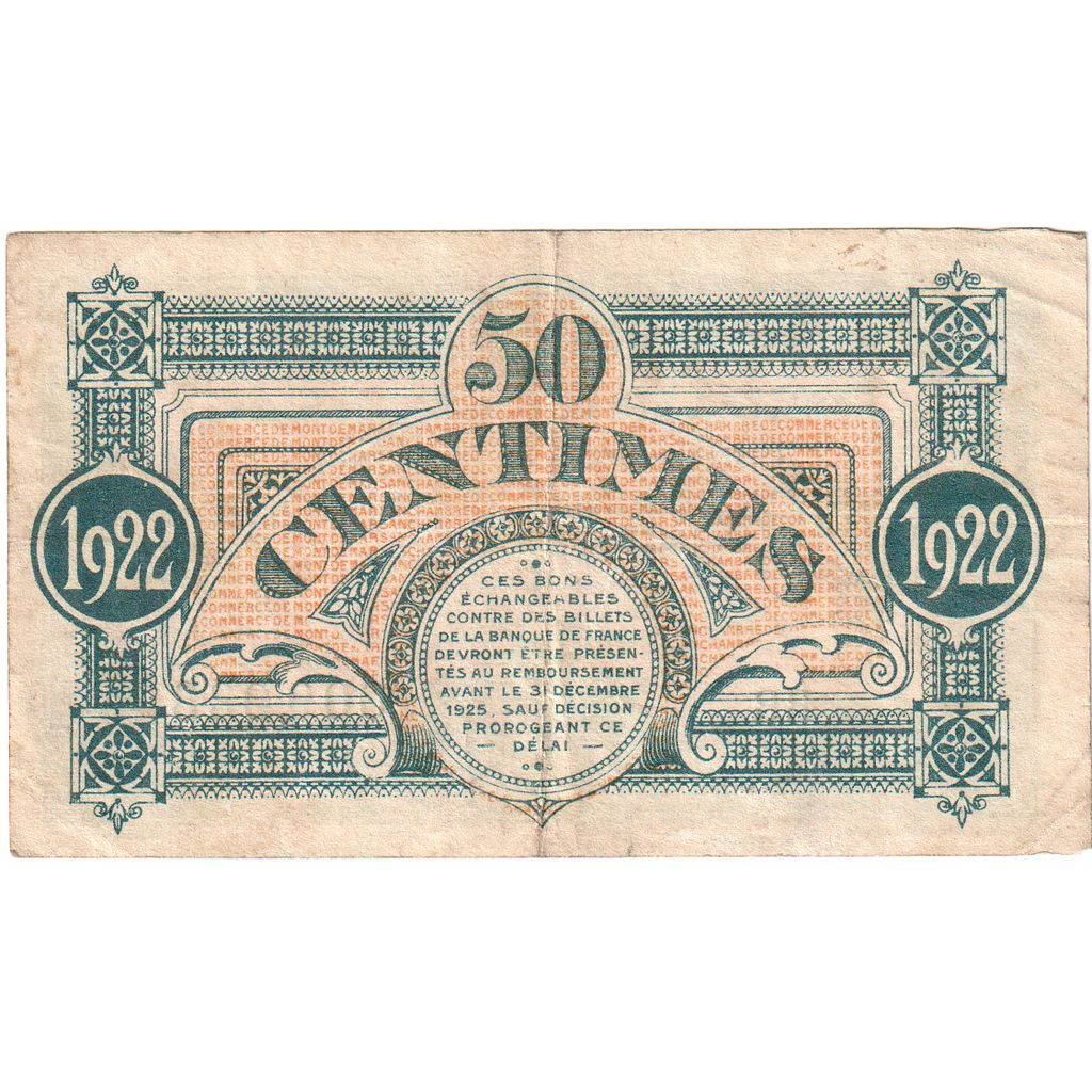 Francia, Mont-de-Marsan, 50 Centimes, 1922-03-16, BB, Pirot:82-36