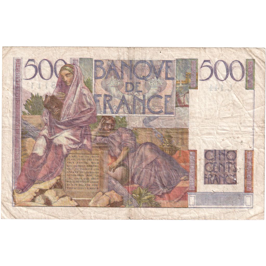 Francia, 500 Francs, Chateaubriand, 1953-06-04, L.14488111, MB