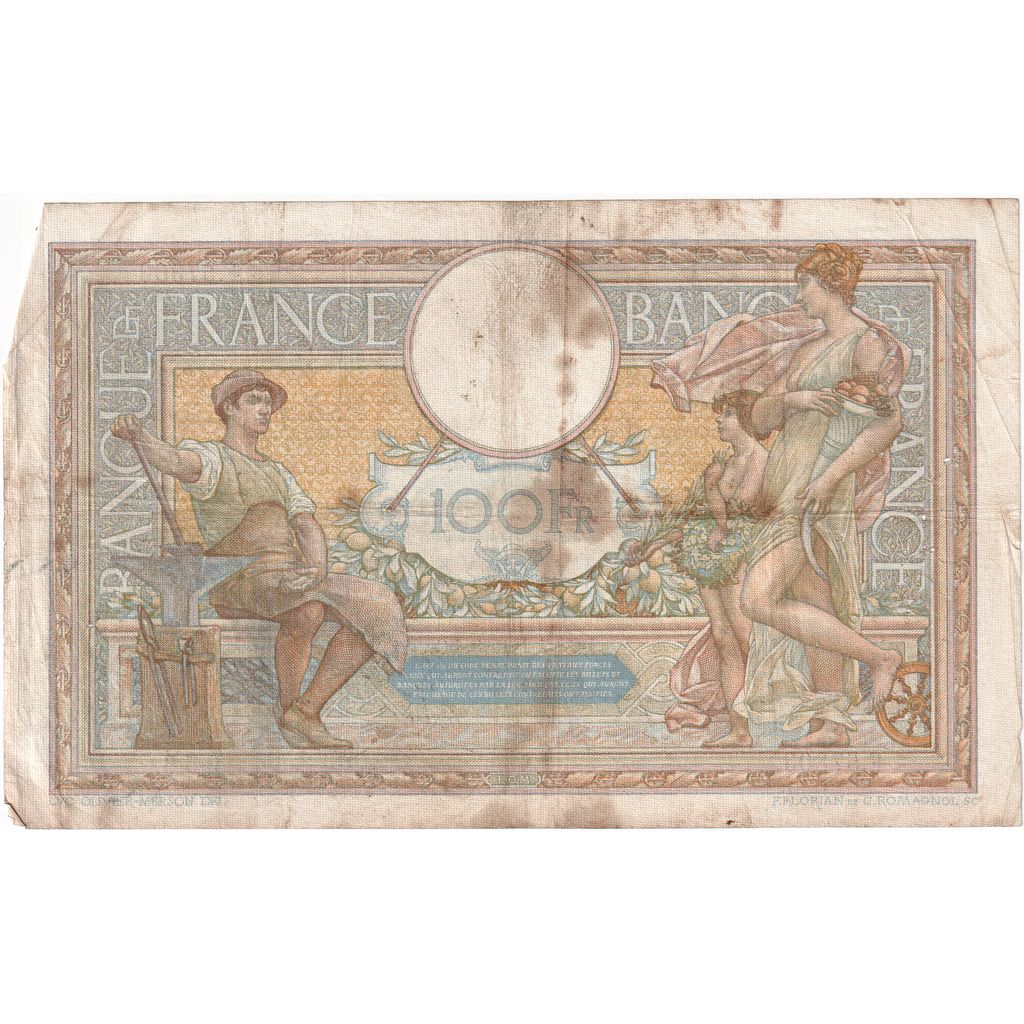 Francia, 100 Francs, Luc Olivier Merson, 1938-01-27, F.57303956, BC