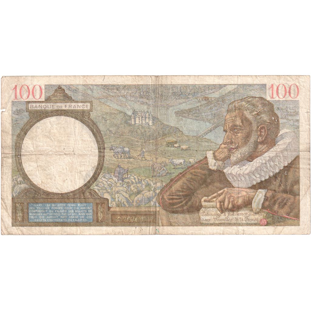 Francia, 100 Francs, Sully, 1939, 1939-08-24, MBC, Fayette:26.05, KM:94