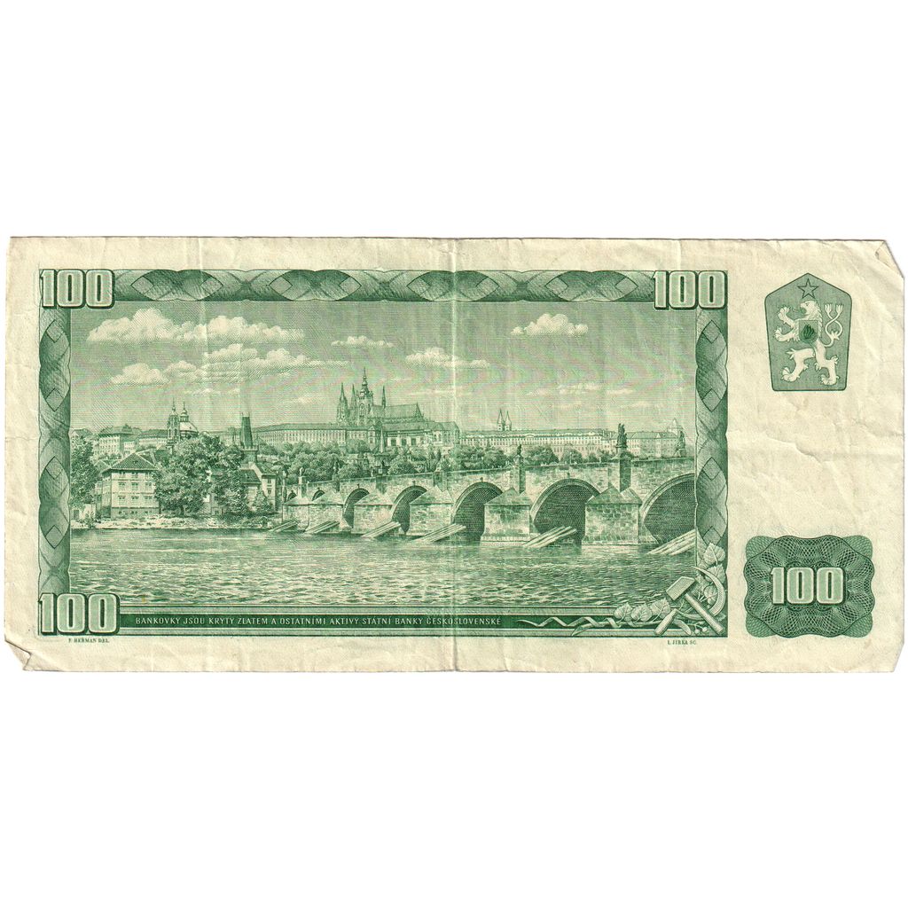 Biljet, Tsjecho-Slowakije, 100 Korun, 1961, TB