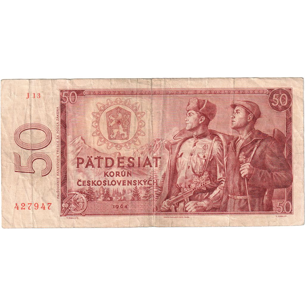 Billet, Tchécoslovaquie, 50 Korun, 1964, TB