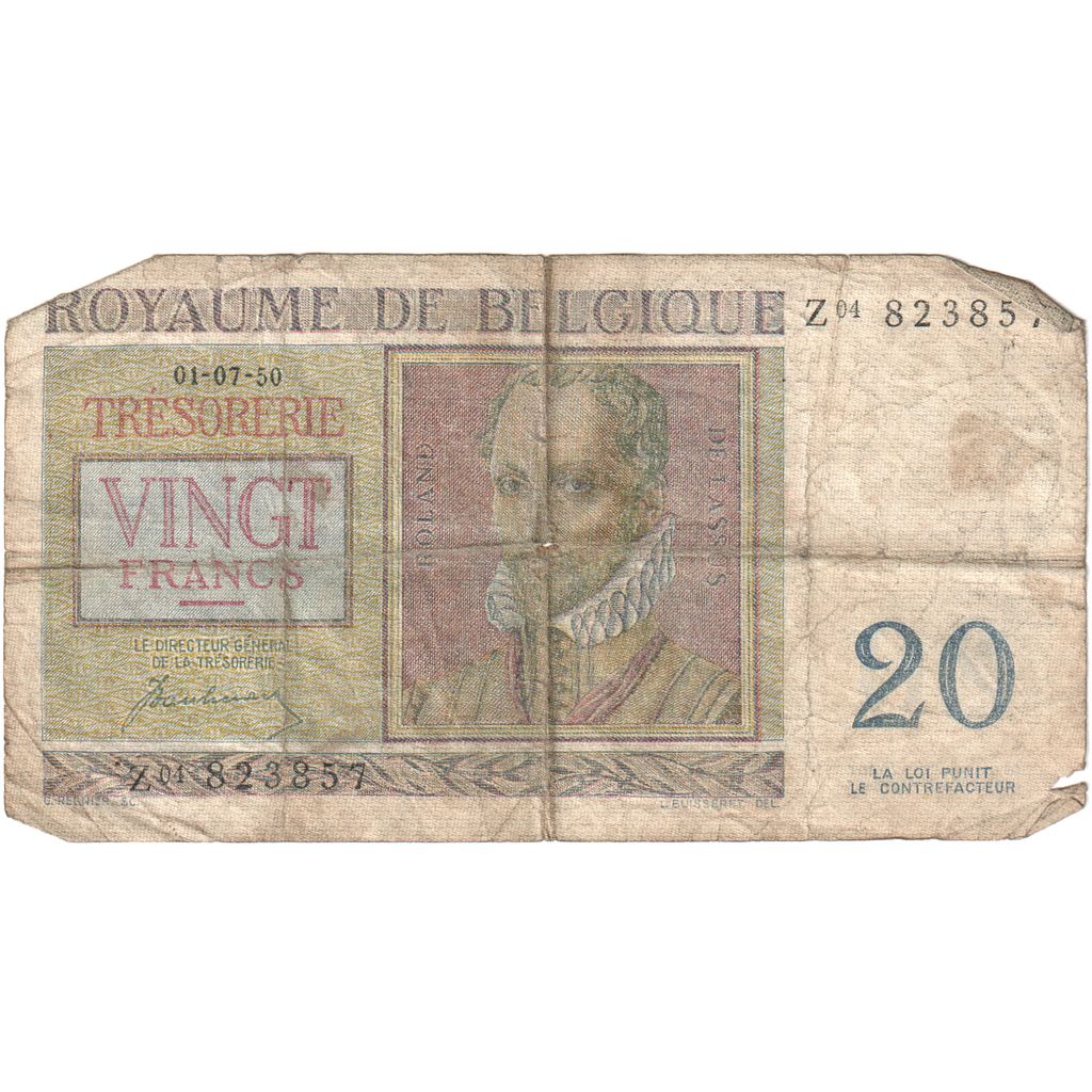 Belgio, 20 Francs, 1950-07-01, MB