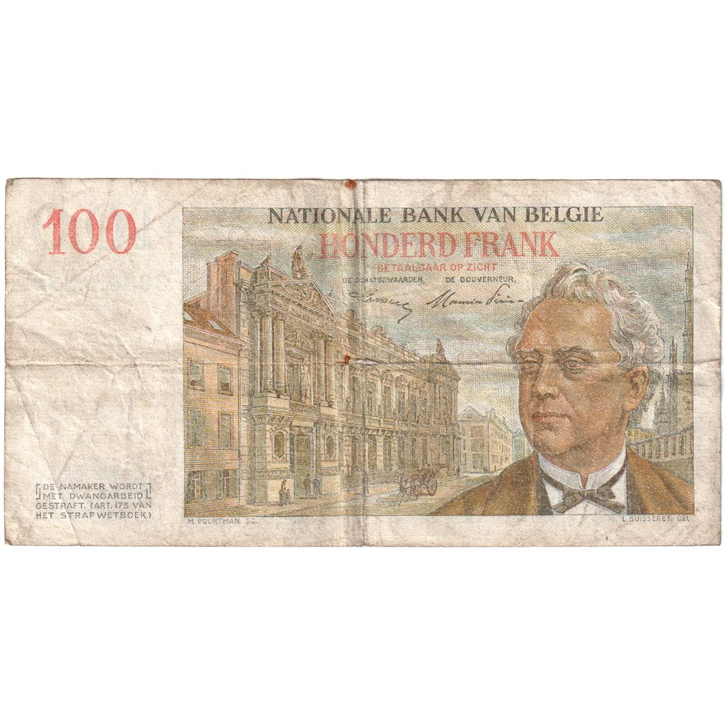 Bélgica, 100 Francs, 1953-04-10, BC