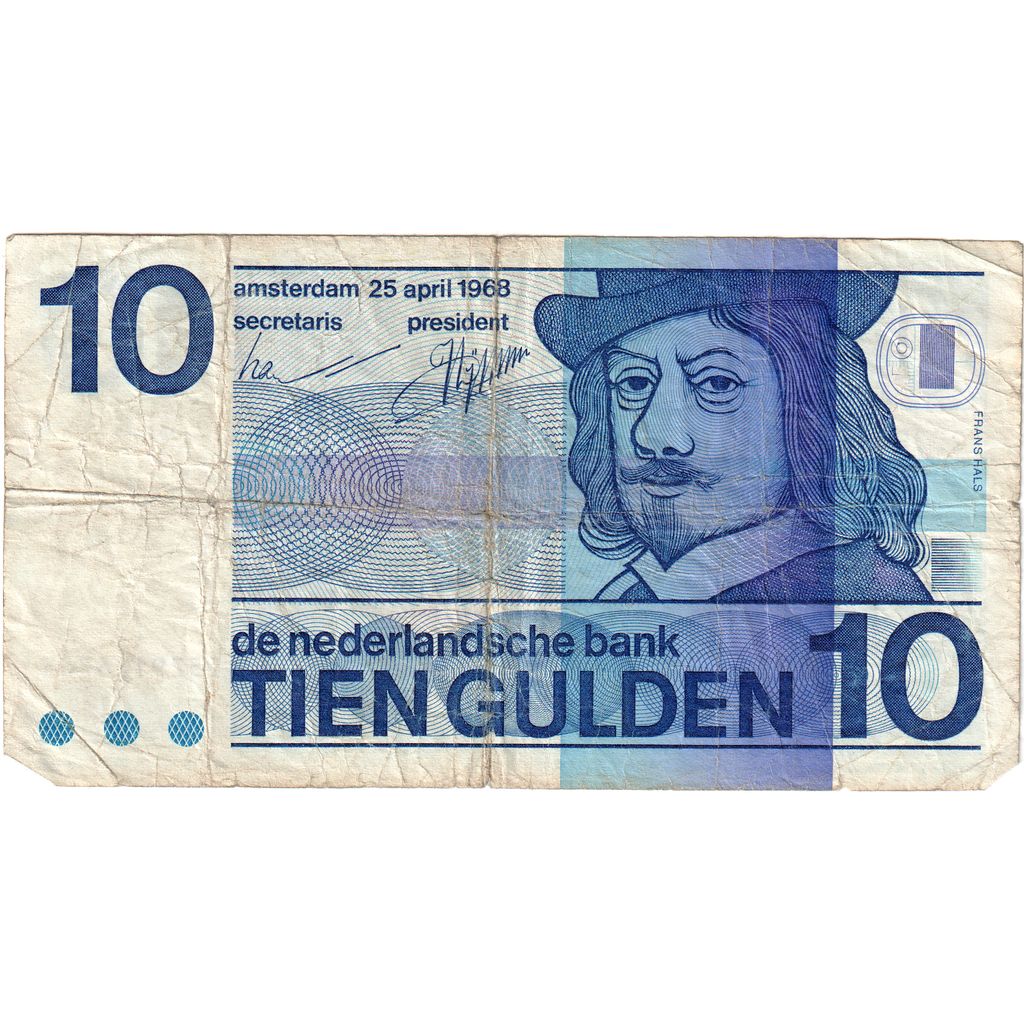 Pays-Bas, 10 Gulden, 1968-04-25, TTB