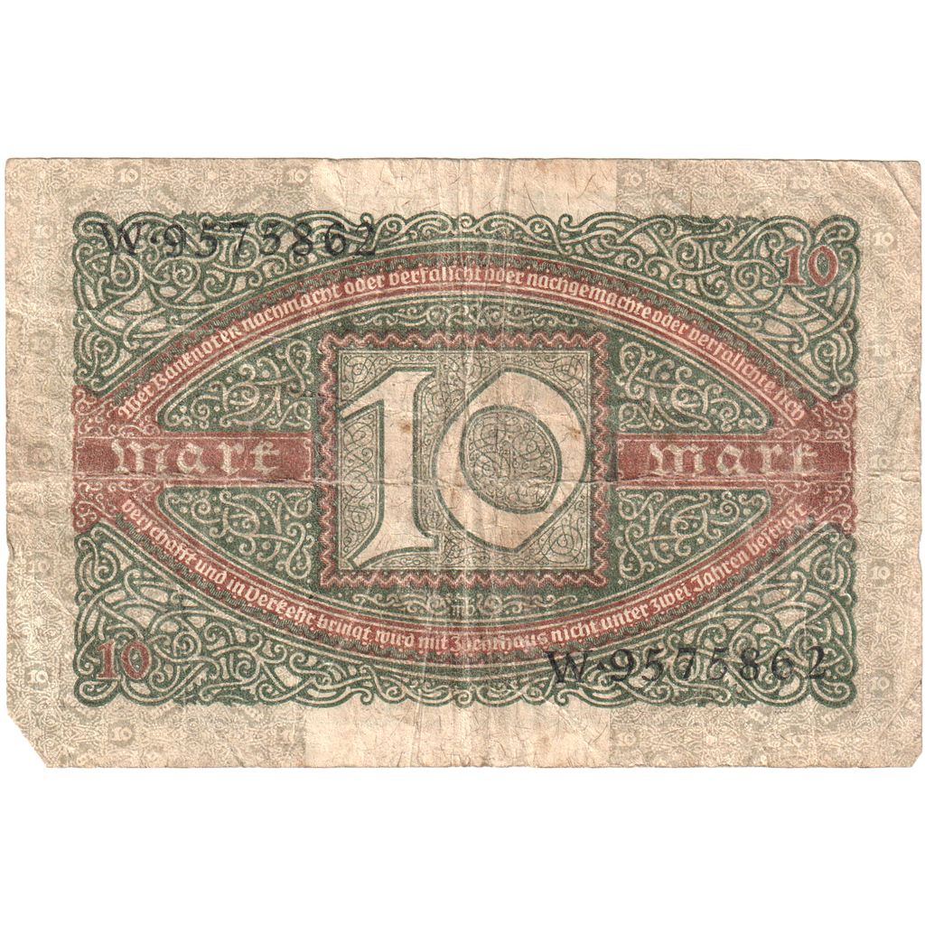 Deutschland, 10 Mark, 1920-02-06, S+