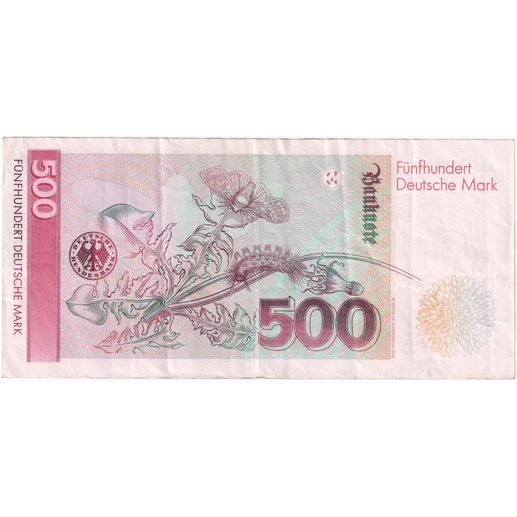 GERMANY - FEDERAL REPUBLIC, 500 Deutsche Mark, 1991-08-01, EF(40-45)