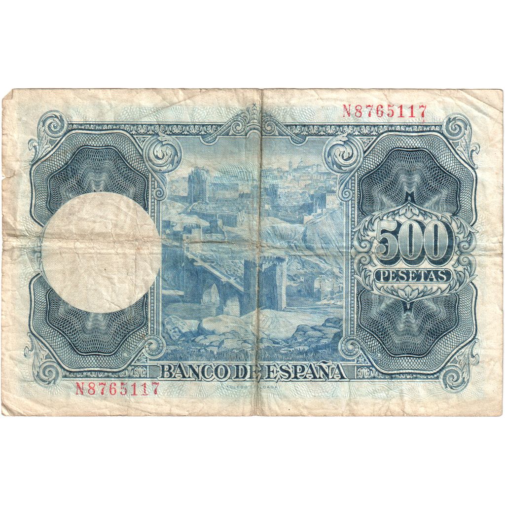 Hiszpania, 500 Pesetas, 1954-07-22, VF(20-25)