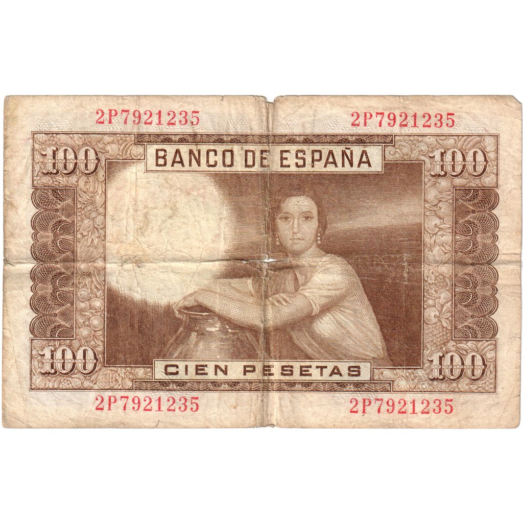 Spain, 100 Pesetas, 1953-04-07, VF(20-25)