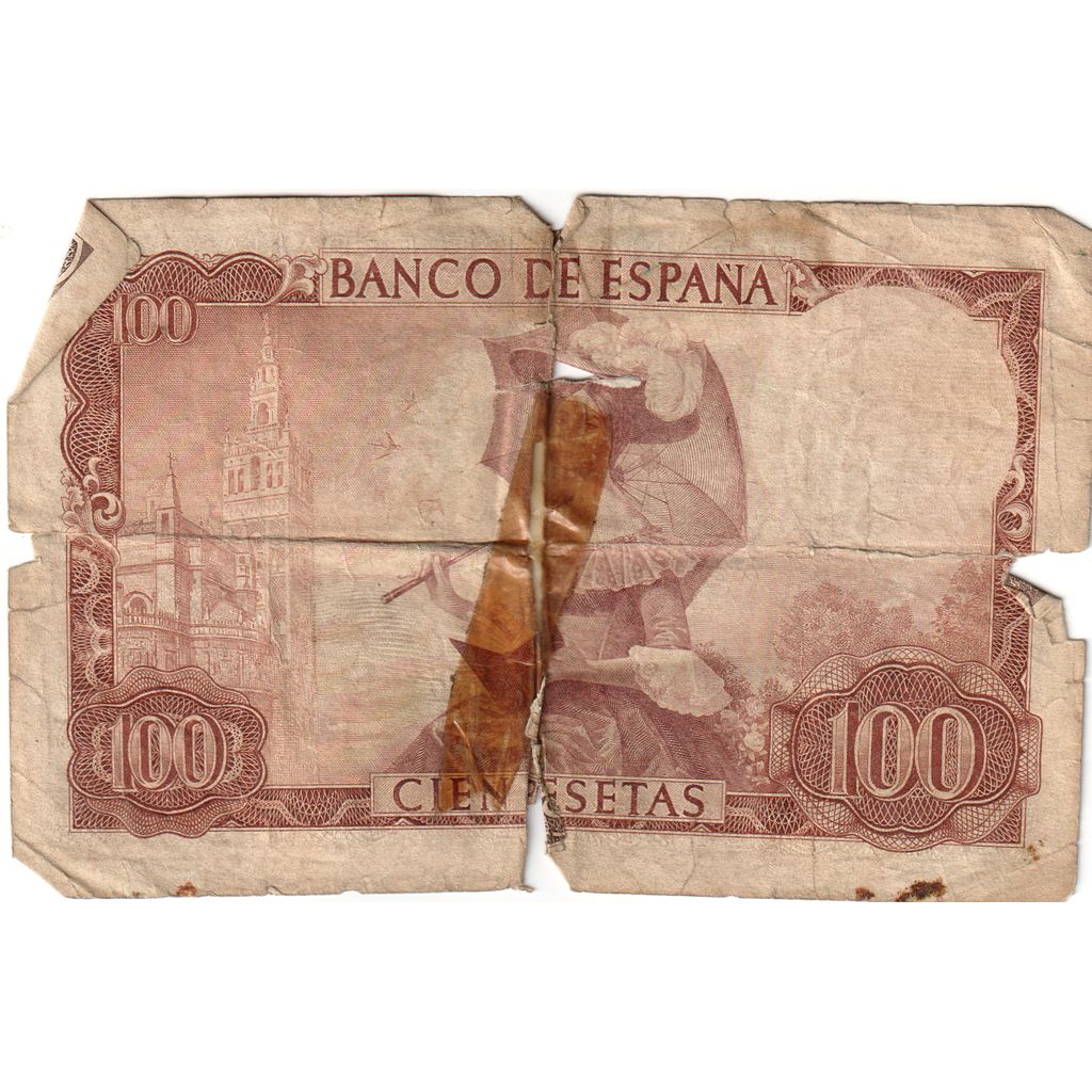 Spain, 100 Pesetas, 1965-11-19, F(12-15)