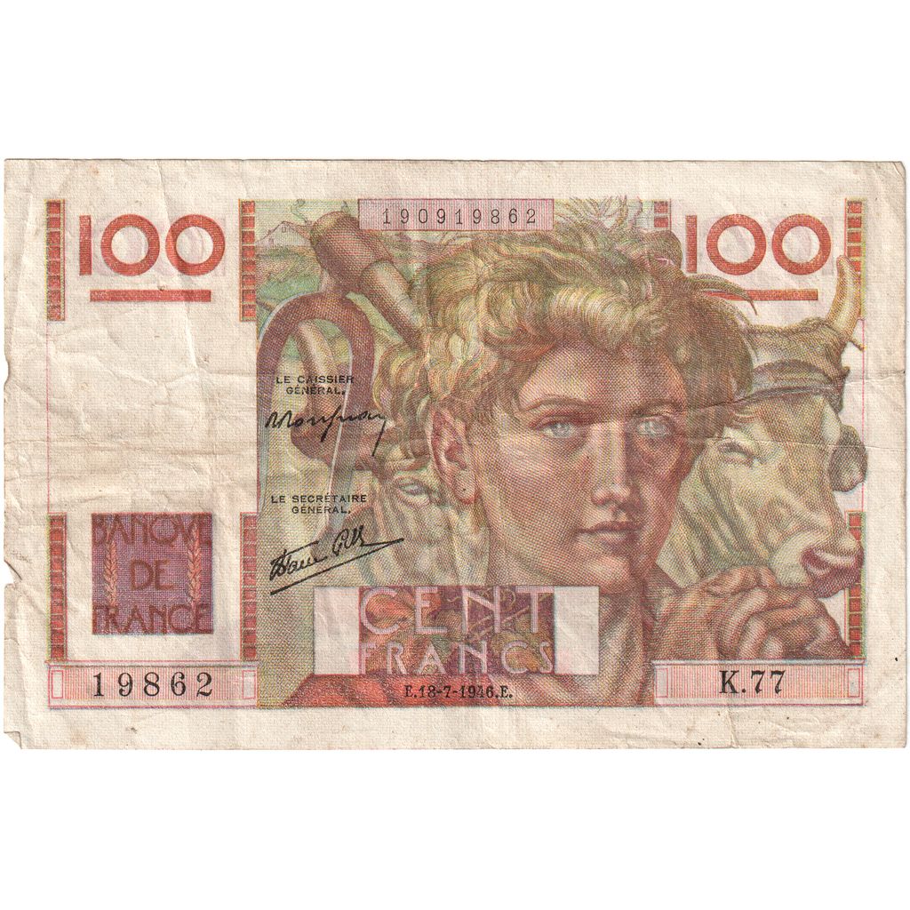 Frankreich, 100 Francs, Jeune Paysan, 1946-07-18, K.7719862, S+