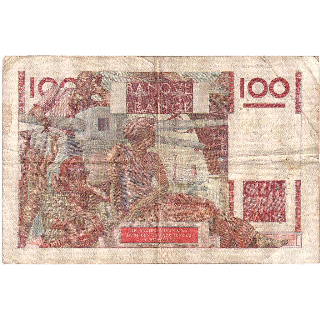 Francia, 100 Francs, Jeune Paysan, 1947-01-09, J.18857086, BC