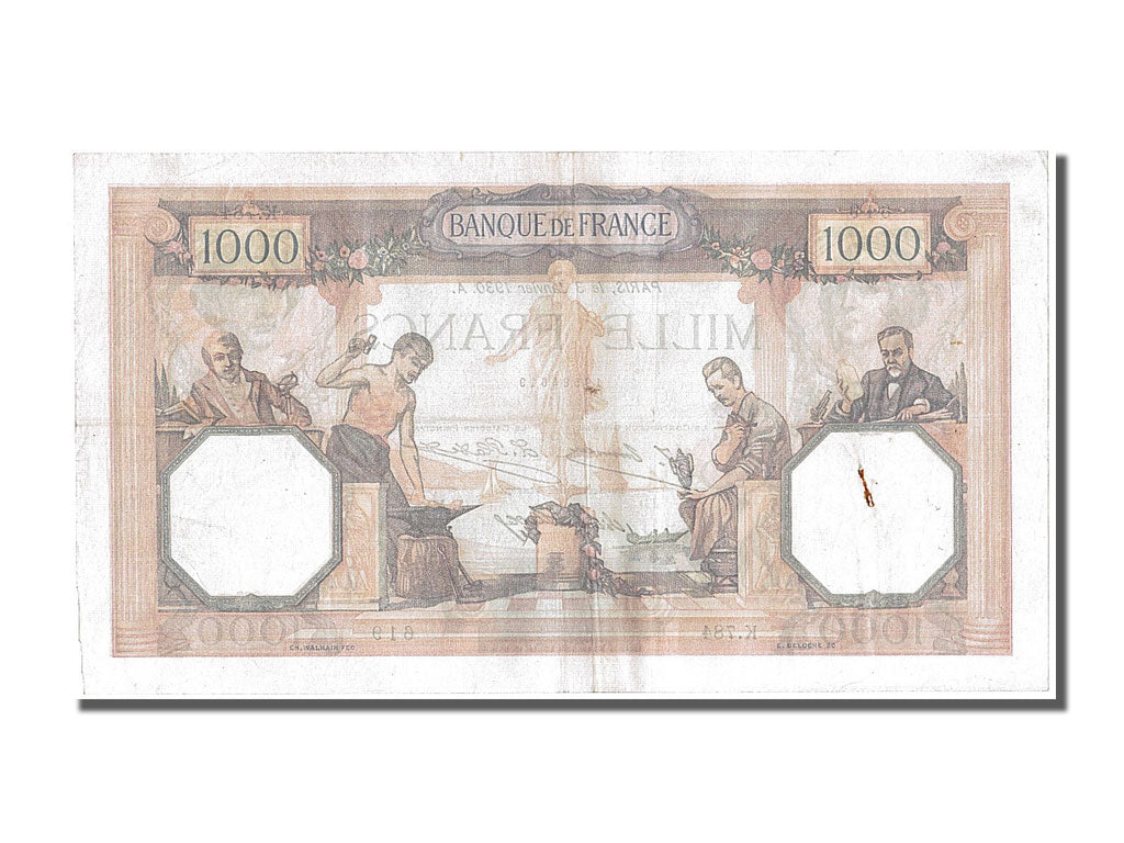 Banknote, France, 1000 Francs, 1 000 F 1927-1940 ''Cérès et Mercure'', 1930