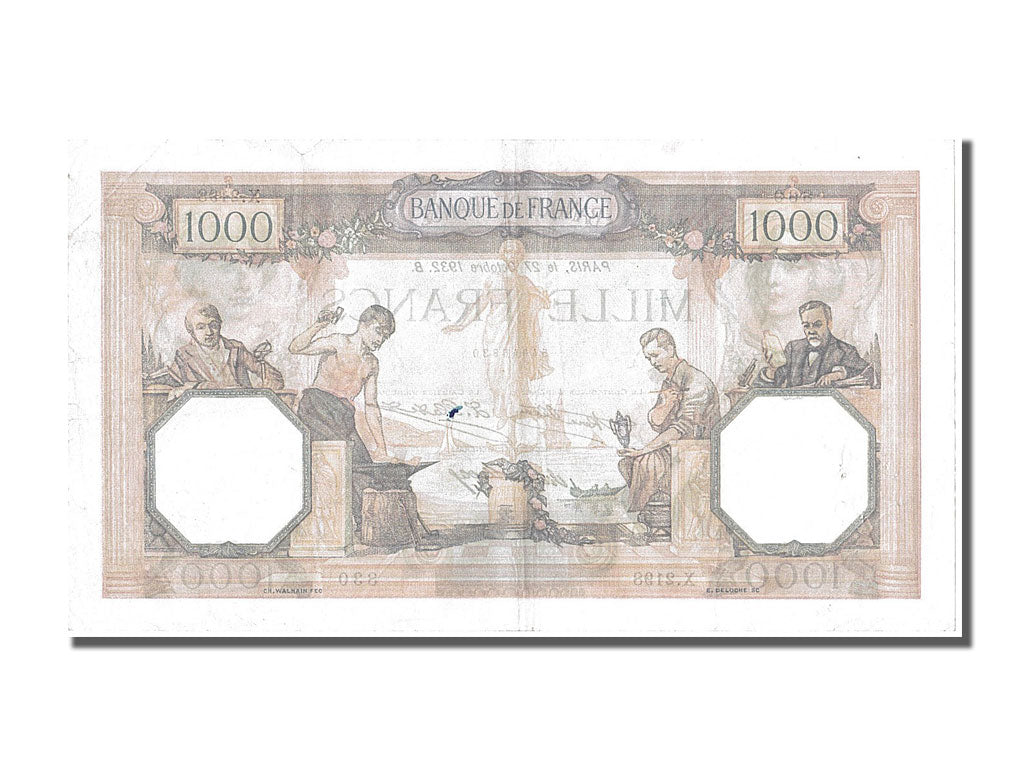 Banknot, Francja, 1000 Francs, Cérès et Mercure, 1932, 1932-10-27, AU(50-53)