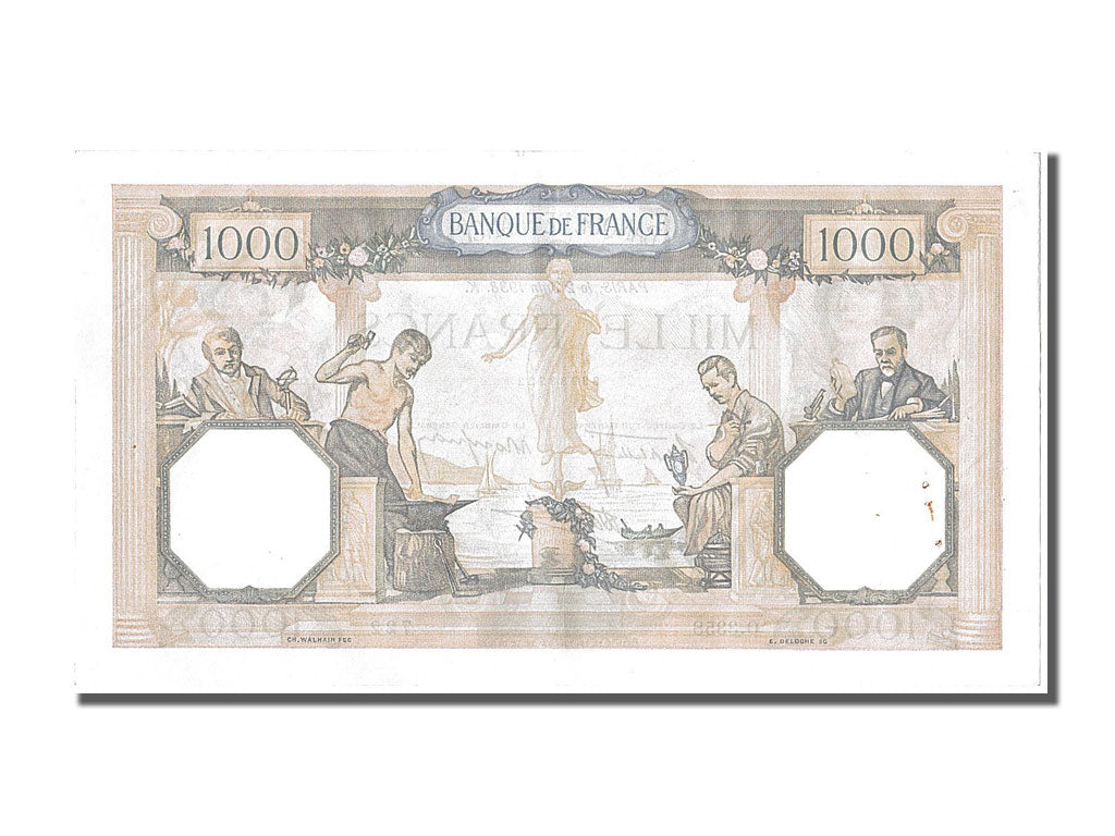 Banknote, France, 500 Francs, 1 000 F 1927-1940 ''Cérès et Mercure'', 1938