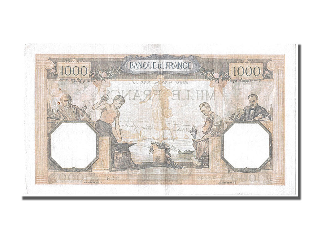 Banknote, France, 500 Francs, 1 000 F 1927-1940 ''Cérès et Mercure'', 1938