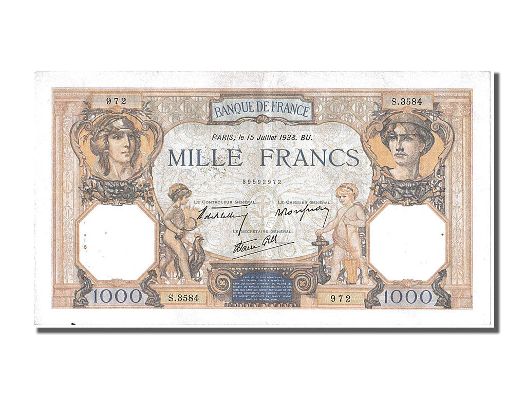 Banknot, Francja, 500 Francs, Cérès et Mercure, 1938, 1938-07-15, AU(50-53)