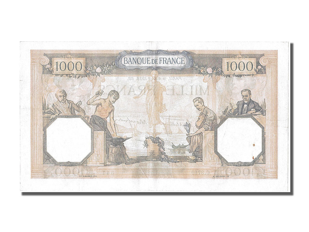 Banconote, Francia, 500 Francs, 1 000 F 1927-1940 ''Cérès et Mercure'', 1938