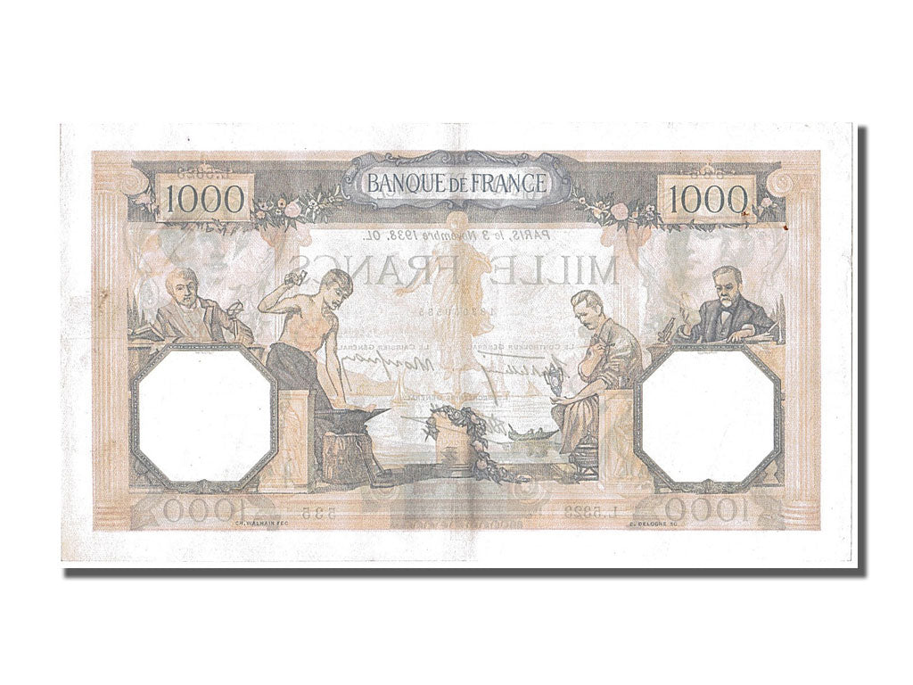 Billet, France, 500 Francs, 1 000 F 1927-1940 ''Cérès et Mercure'', 1938