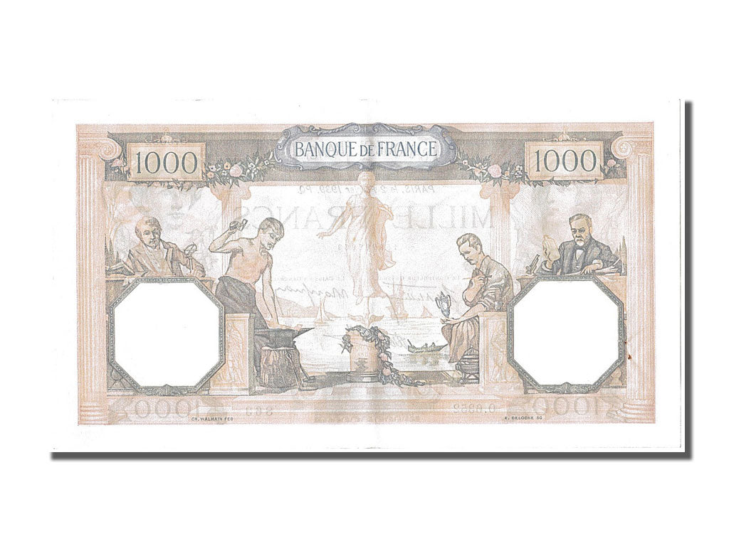Biljet, Frankrijk, 500 Francs, 1 000 F 1927-1940 ''Cérès et Mercure'', 1939