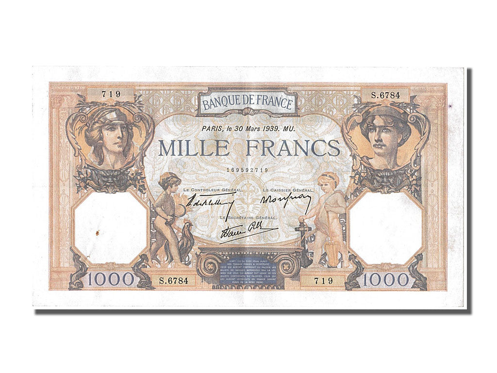 Billet, France, 500 Francs, 1 000 F 1927-1940 ''Cérès et Mercure'', 1939