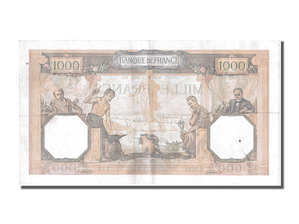 Billet, France, 500 Francs, 1 000 F 1927-1940 ''Cérès et Mercure'', 1939