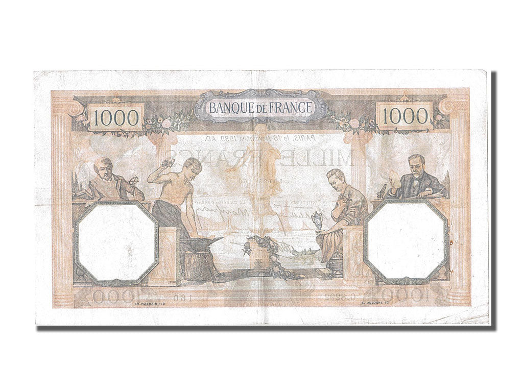 Banknote, France, 500 Francs, 1 000 F 1927-1940 ''Cérès et Mercure'', 1939