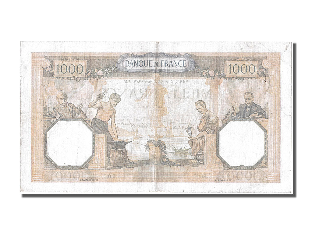 Biljet, Frankrijk, 500 Francs, 1 000 F 1927-1940 ''Cérès et Mercure'', 1939