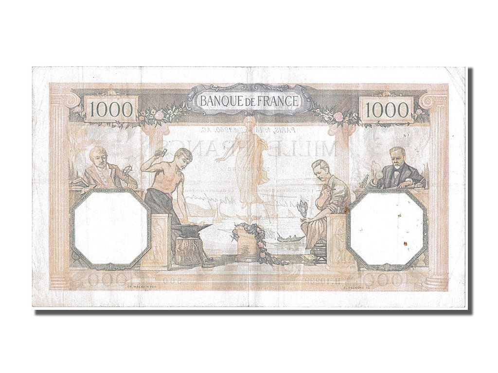 Biljet, Frankrijk, 500 Francs, 1 000 F 1927-1940 ''Cérès et Mercure'', 1940