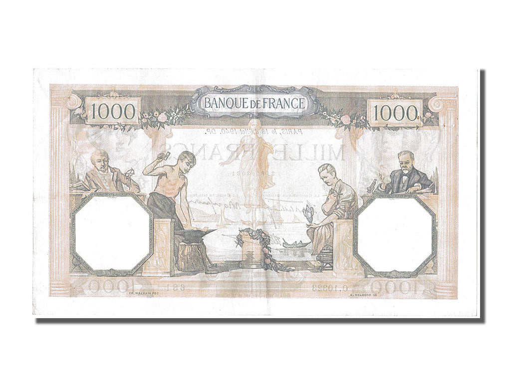 Billete, Francia, 500 Francs, 1 000 F 1927-1940 ''Cérès et Mercure'', 1940