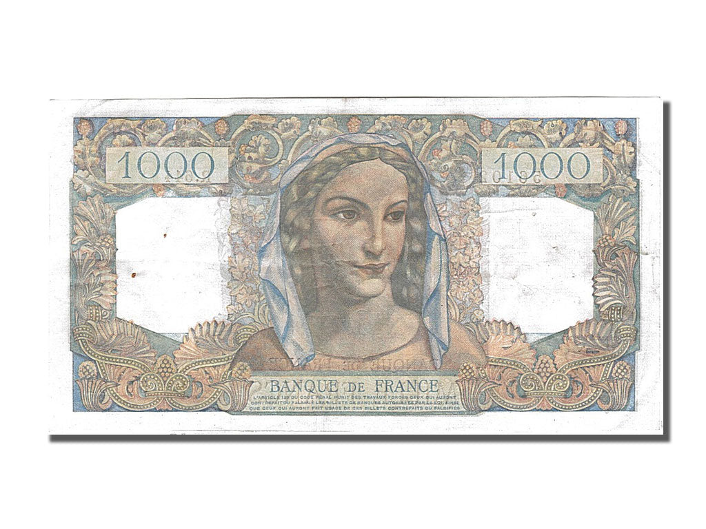 Banconote, Francia, 1000 Francs, 1 000 F 1945-1950 ''Minerve et Hercule'', 1950