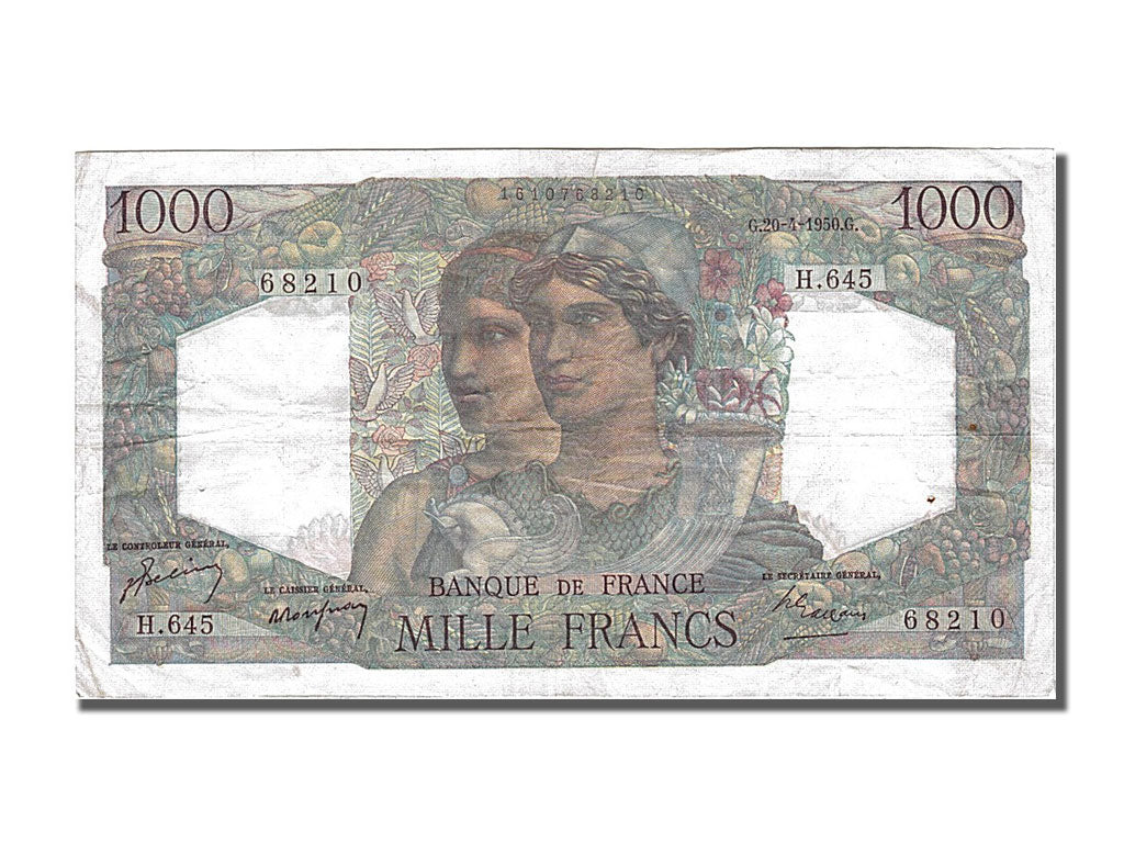 Billet, France, 1000 Francs, 1 000 F 1945-1950 ''Minerve et Hercule'', 1950