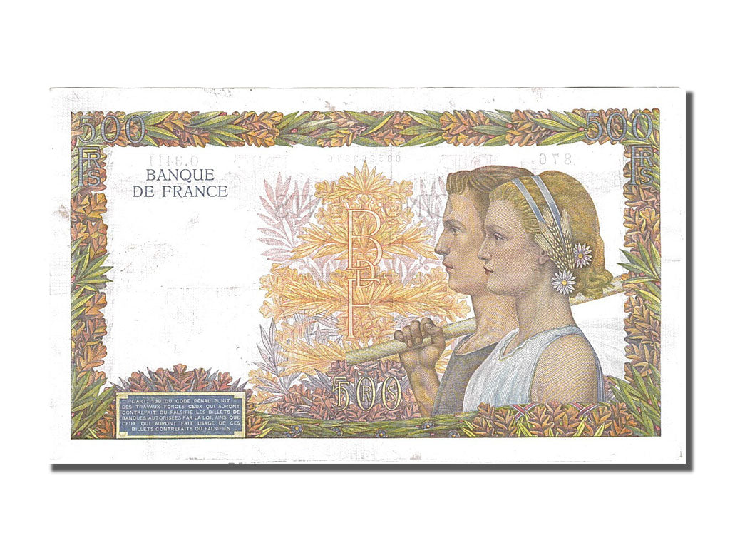 Banconote, Francia, 500 Francs, 500 F 1940-1944 ''La Paix'', 1941, 1941-07-31