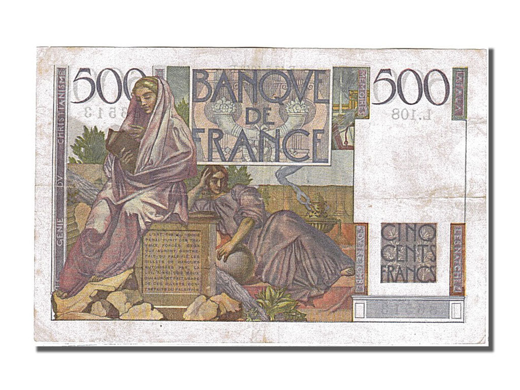 Banknot, Francja, 500 Francs, Chateaubriand, 1948, 1948-05-13, AU(50-53)