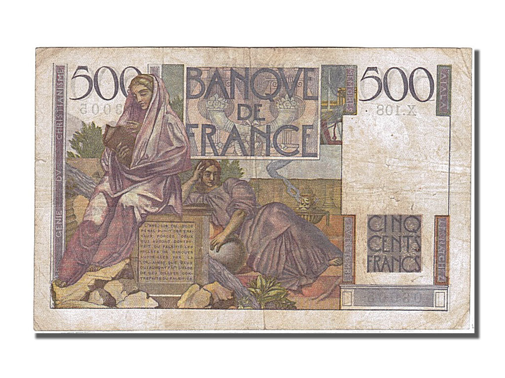 Banknote, France, 500 Francs, 500 F 1945-1953 ''Chateaubriand'', 1948