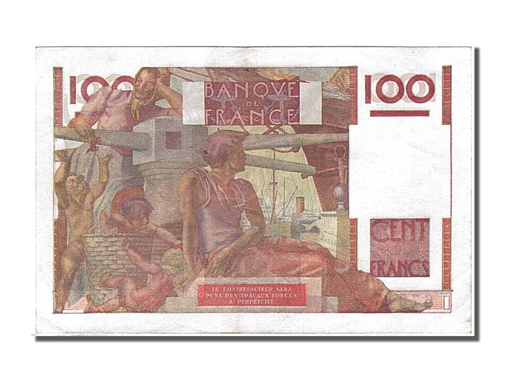 Billete, Francia, 100 Francs, 100 F 1945-1954 ''Jeune Paysan'', 1946