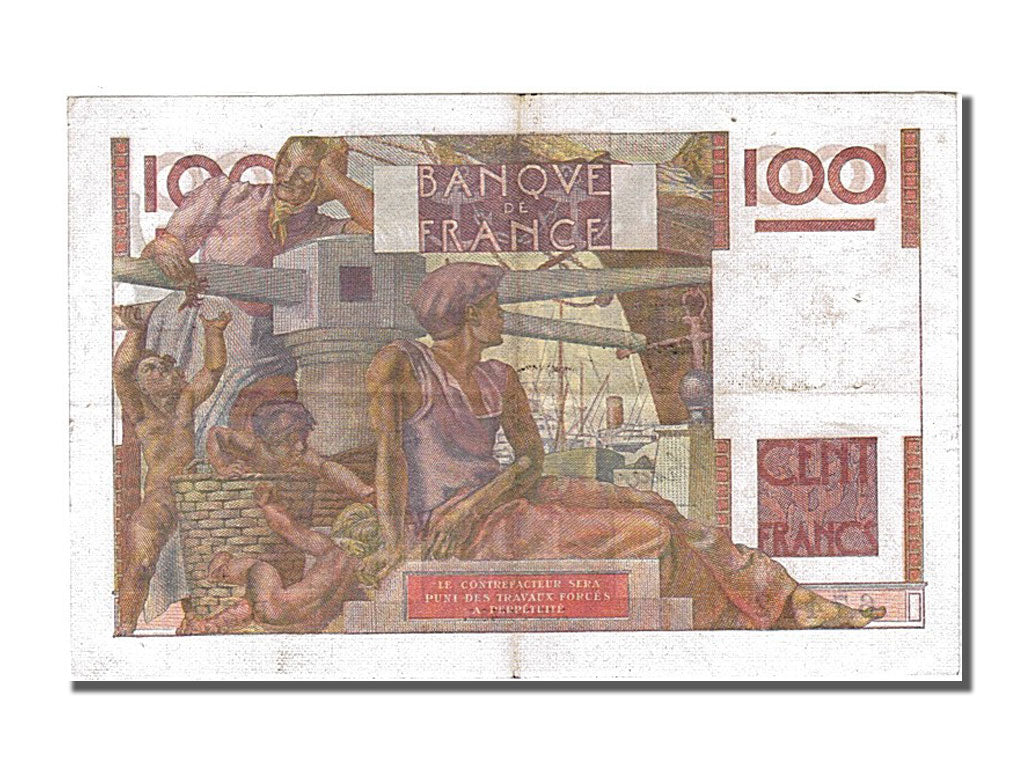 Banknot, Francja, 100 Francs, Jeune Paysan, 1948, 1948-04-15, AU(55-58), KM:128b