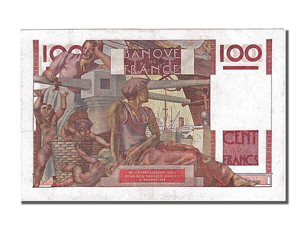 Billete, Francia, 100 Francs, 100 F 1945-1954 ''Jeune Paysan'', 1948