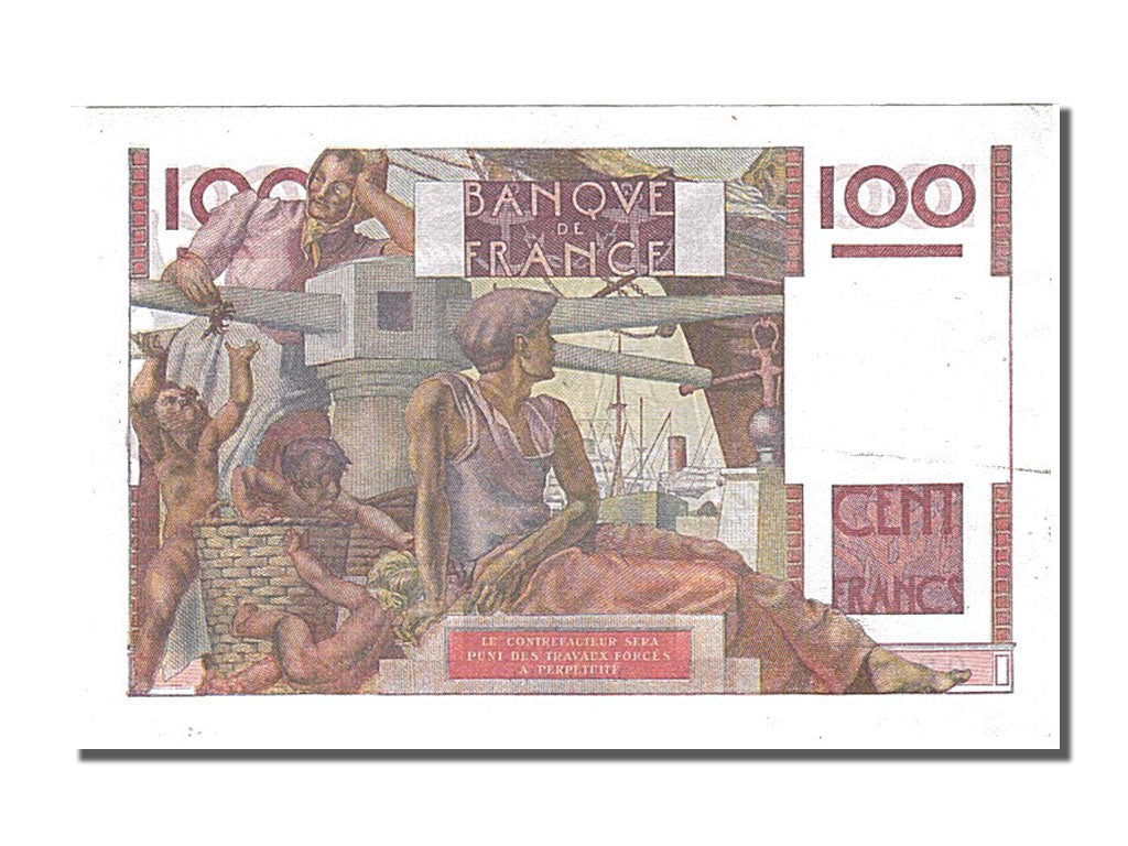 Billete, Francia, 100 Francs, 100 F 1945-1954 ''Jeune Paysan'', 1949