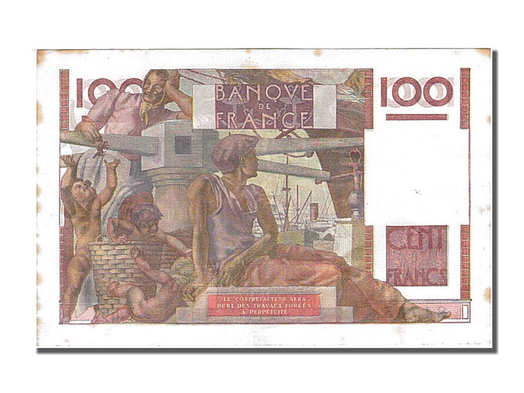 Biljet, Frankrijk, 100 Francs, 100 F 1945-1954 ''Jeune Paysan'', 1953