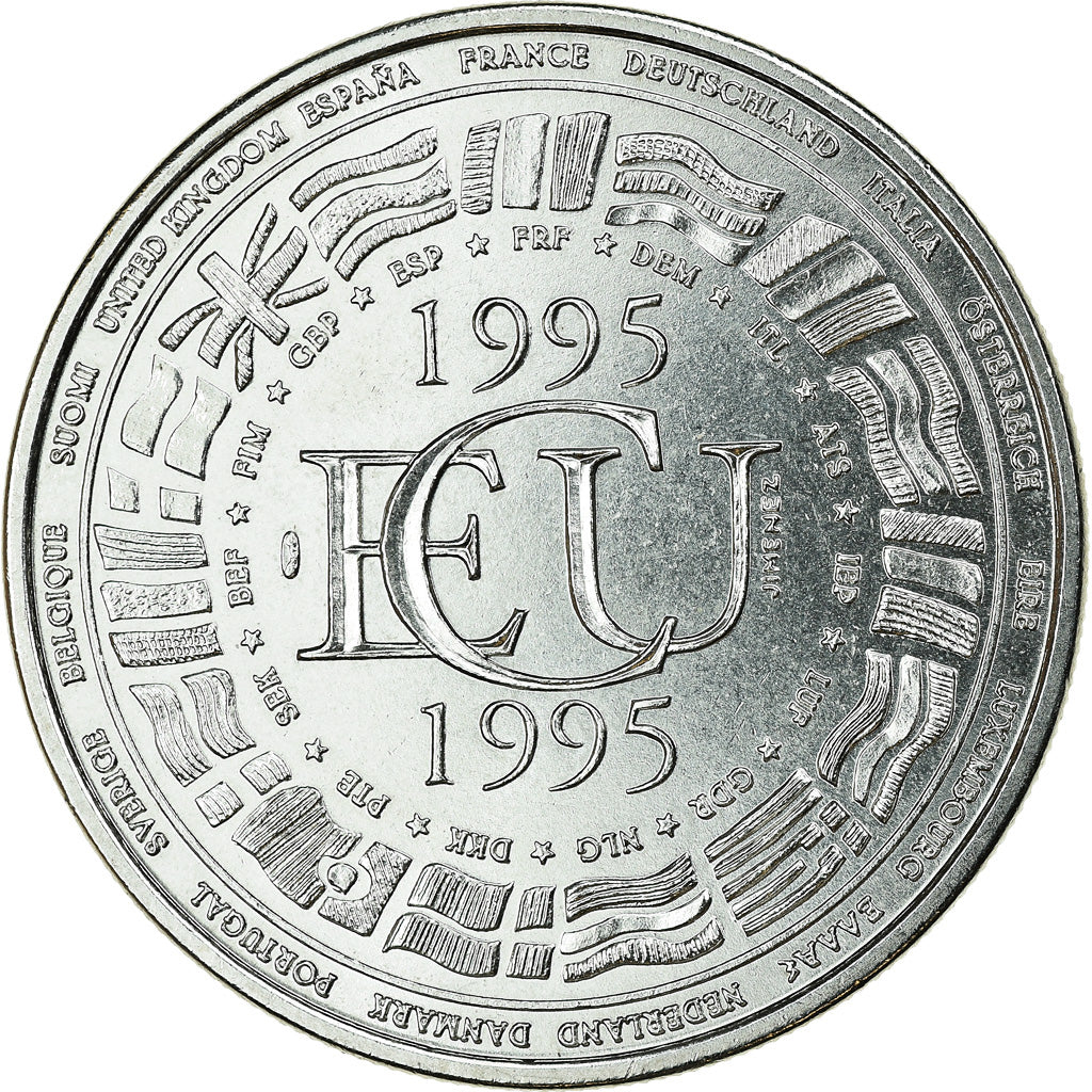 France, Medal, Ecu Europa, Politics, Society, War, 1995, MS(65-70)