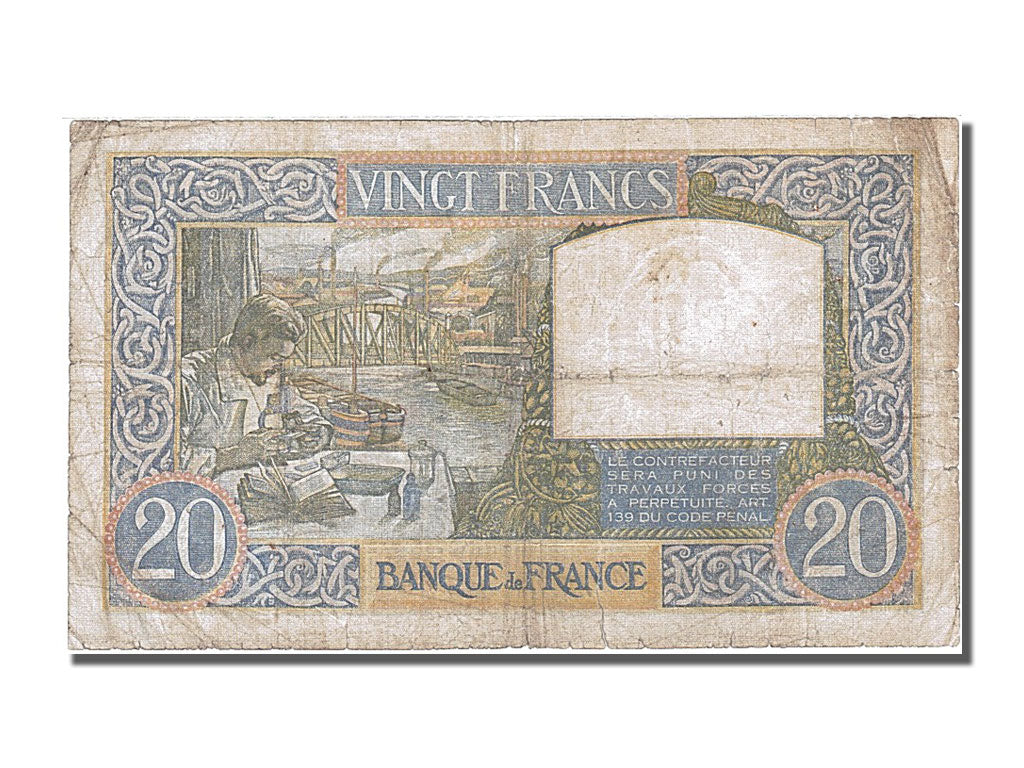Billete, Francia, 20 Francs, 20 F 1939-1942 ''Science et Travail'', 1940