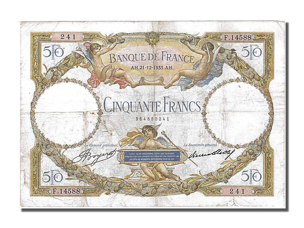 Billet, France, 50 Francs, 50 F 1927-1934 ''Luc Olivier Merson'', 1933