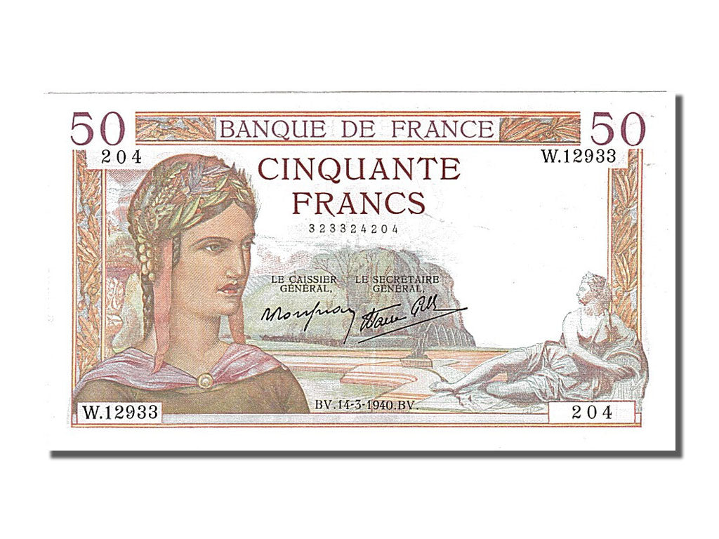 Geldschein, Frankreich, 50 Francs, 50 F 1934-1940 ''Cérès'', 1940, 1940-03-14