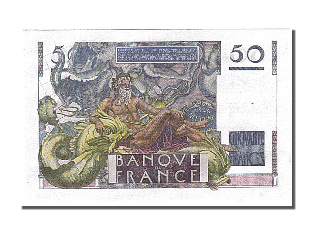 Banknote, France, 50 Francs, 50 F 1946-1951 ''Le Verrier'', 1946, 1946-03-14