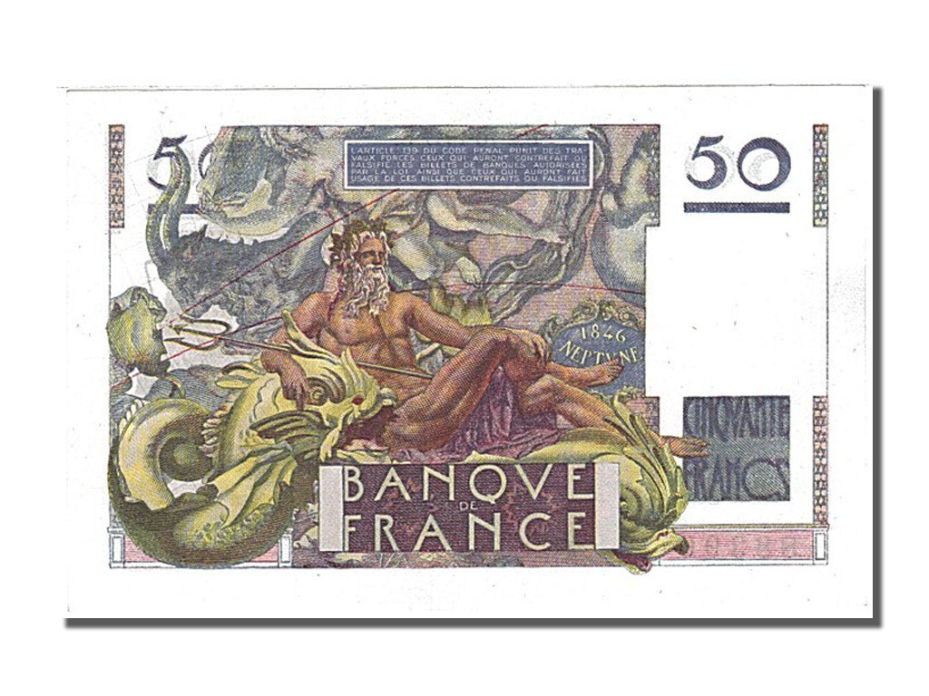 Banknote, France, 50 Francs, 50 F 1946-1951 ''Le Verrier'', 1947, 1947-10-02