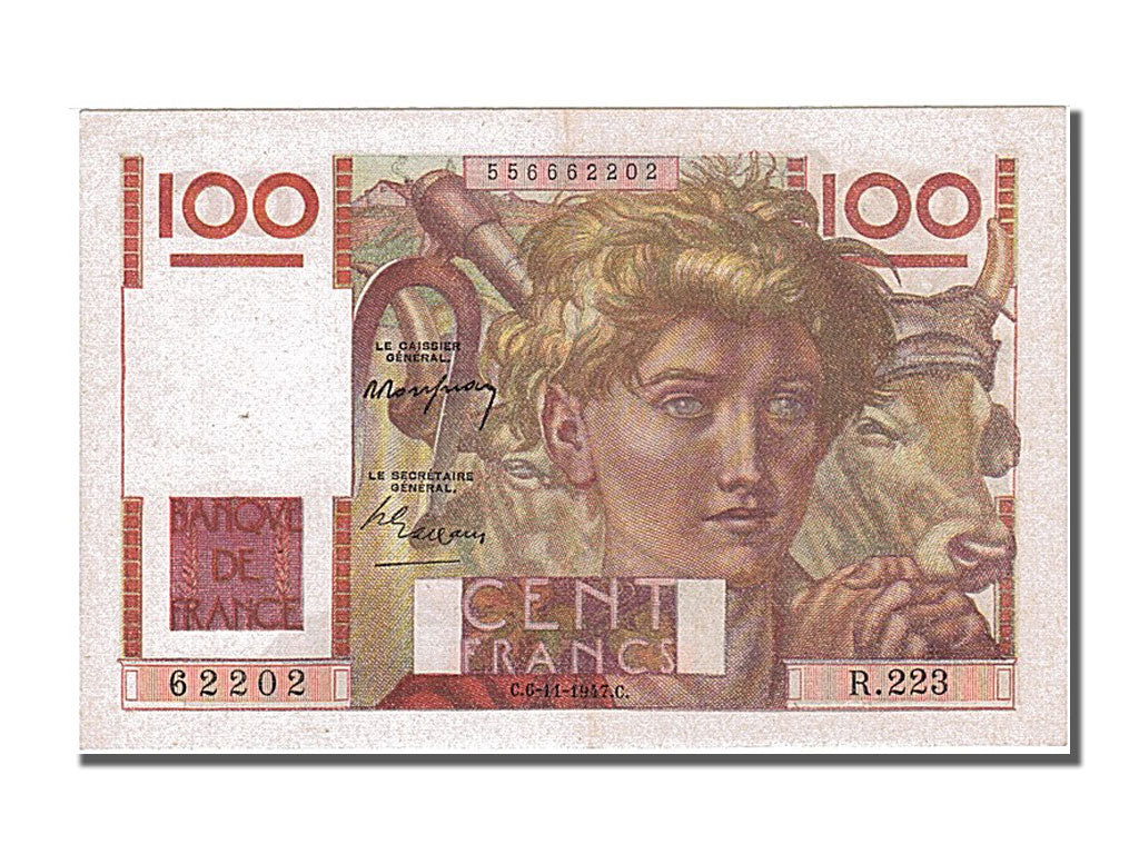 Banknote, France, 100 Francs, 100 F 1945-1954 ''Jeune Paysan'', 1947